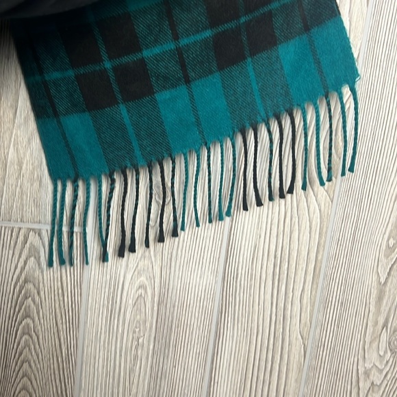 Christian Dior Monsieur Scarf Green Plaid Print Raw Edges Vintage - Picture 5 of 6